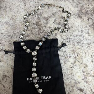 BaubleBar Silver and Crystal Statement Necklace